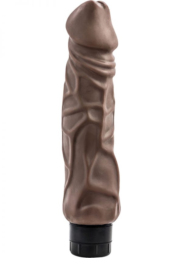 X Hard On Vibrating Realistic Dildo Brown Waterproof Inch