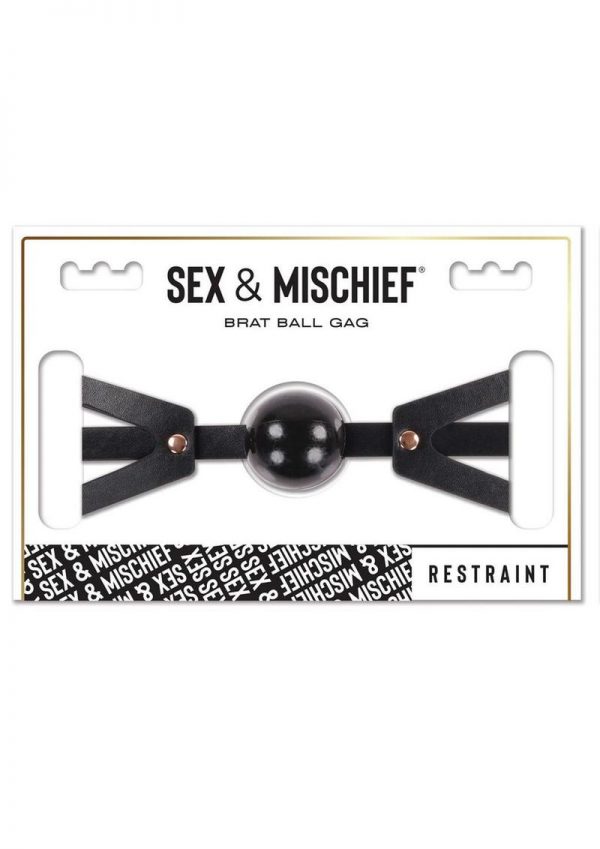 Sex And Mischeif Brat Ball Gag Black Rose Gold Secretsboutiques