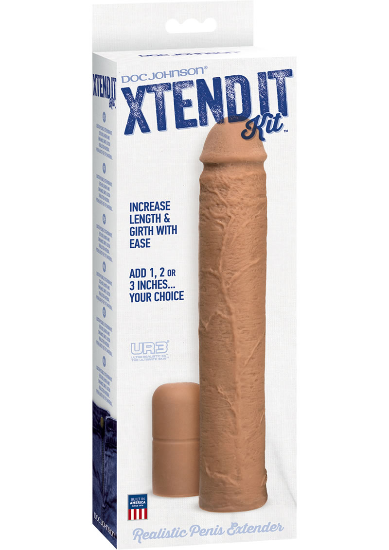 Xtend It Kit Realistic Penis Extender Brown 9 Inch - SecretsBoutiques.com