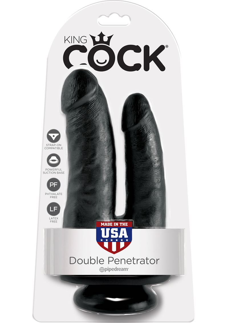 King Cock Double Penetrator Dildo Black - SecretsBoutiques.com