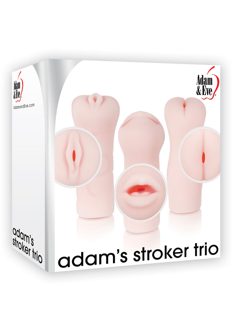 Adam and Eve Stroker Trio Stroker Masturbator Set Flesh 5 Inch Each -  SecretsBoutiques.com