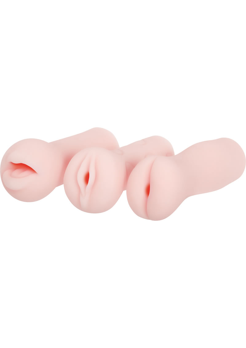 Adam and Eve Stroker Trio Stroker Masturbator Set Flesh 5 Inch Each -  SecretsBoutiques.com