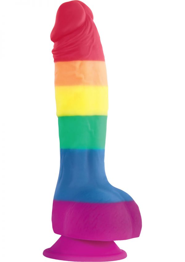 Colours Pride Edition Realistic Silicone Dildo With Balls Multicolor 6 Inch