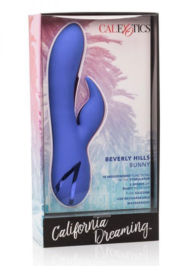 California Dreaming Beverly Hills Bunny Silicone USB Rechargeable Multifunction Waterproof Blue