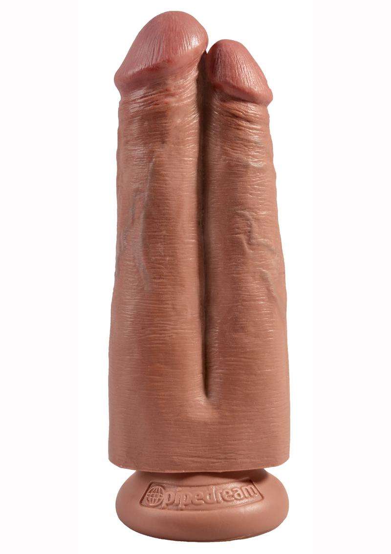 King Cock Strap-On Harness With Two Cocks One Hole Dildo Tan 7 Inch -  SecretsBoutiques.com