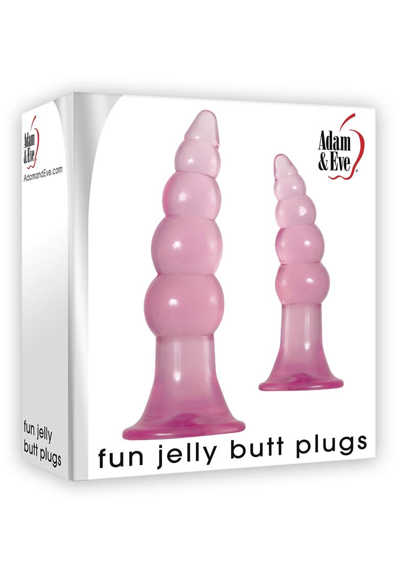 Adam and Eve Fun Jelly Butt Plugs Waterproof Pink 2 Each Per Set -  SecretsBoutiques.com