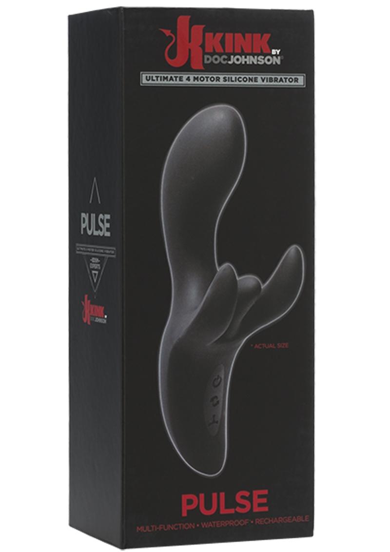 Kink Pulse Ultimate 4 Motor Silicone USB Rechargeable Vibrator Waterproof  Black 7 Inch - SecretsBoutiques.com