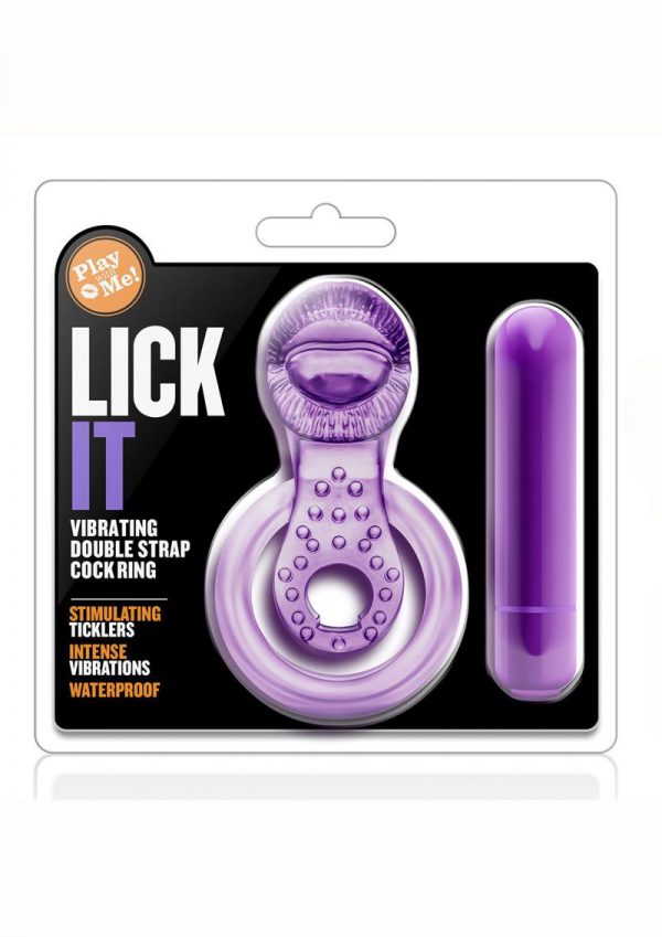 Pwm Lick It Cock Ring Purple Vibrating Waterproof