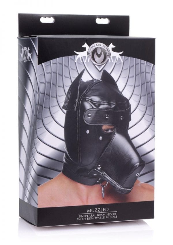 Ms Muzzled Universal Bdsm Hood Bondage and Fetish Mouth Gag Mask