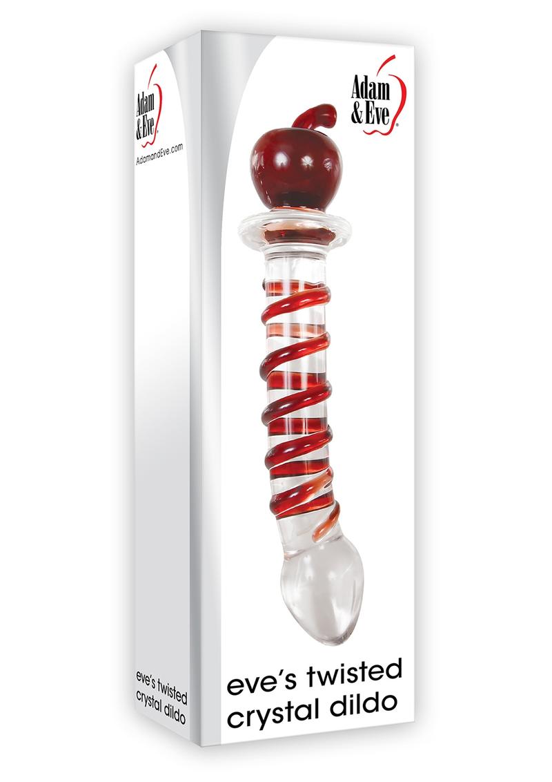 Aande Swirly Glass Dildo W/apple Red - SecretsBoutiques.com