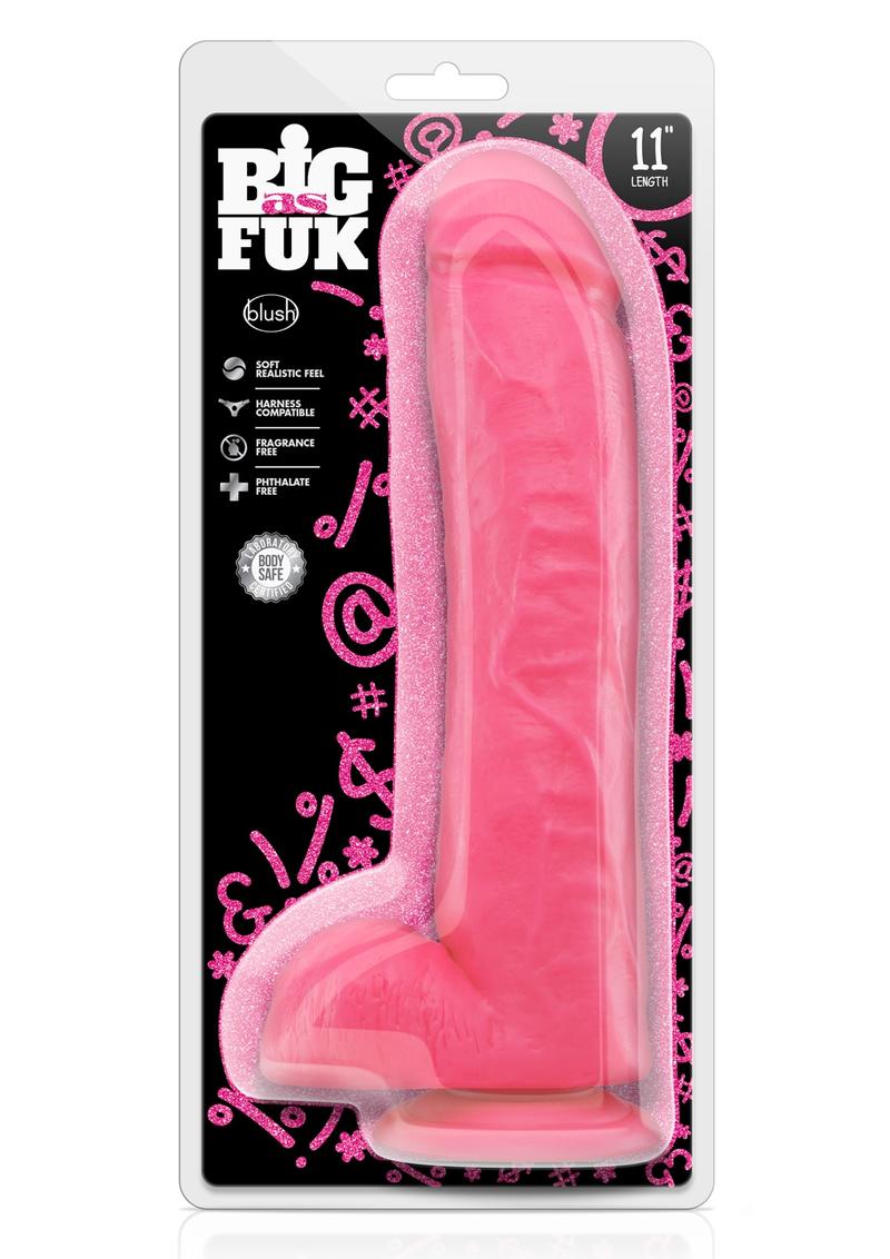 Big As Fuk Dildo With Balls Non Vibrating Harness Compatible 11 Inch Pink -  SecretsBoutiques.com