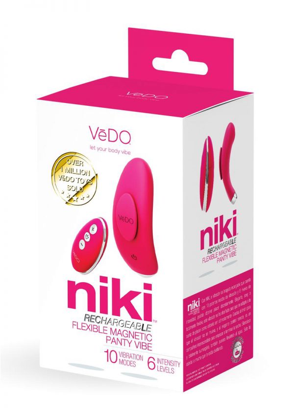VeDO Niki Rechargeable Silicone Panty Vibrator - Foxy Pink