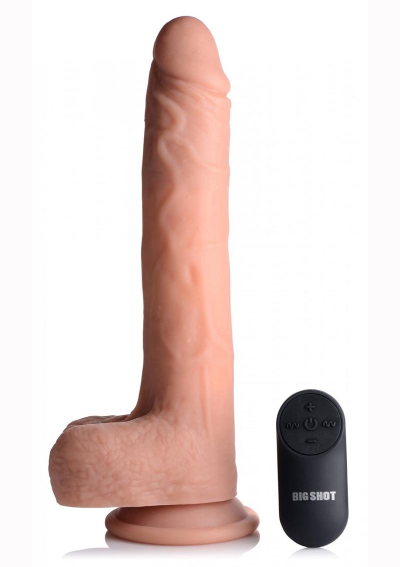 Big Shot Silicone Vibrating Thrusting Dildo 8in - Vanilla -  SecretsBoutiques.com