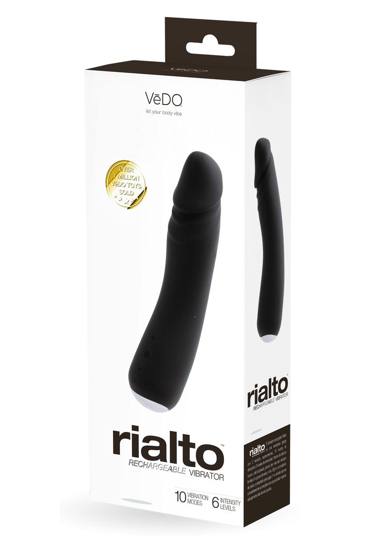 Rialto Silicone Rechargeable Vibe - Black Pearl