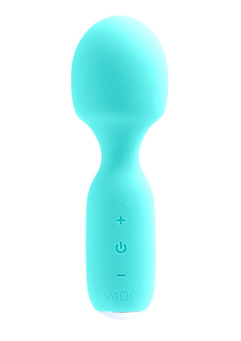 Wini Silicone Rechargeable Mini Wand Massager - Tease Me Turquoise