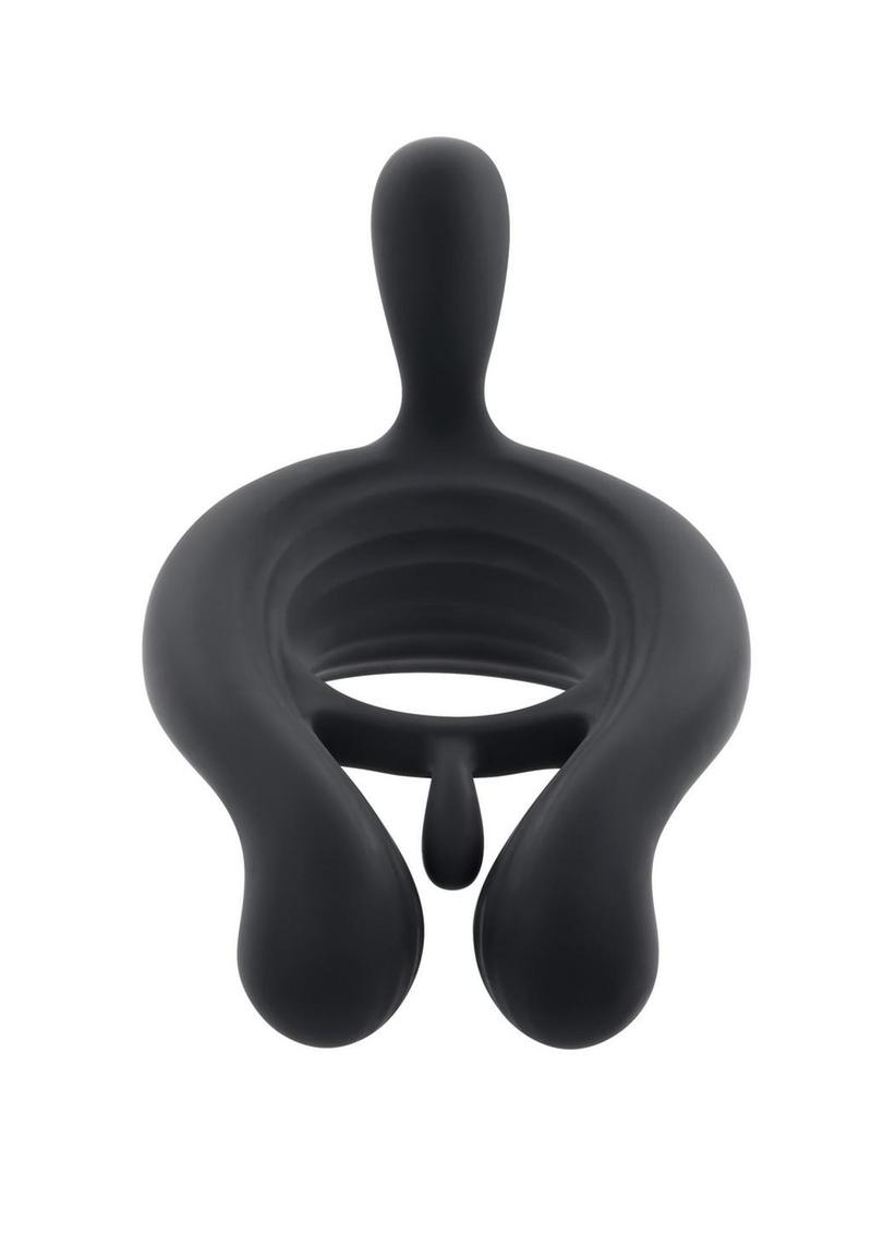 Playboy Triple Play Rechargeable Silicone Cock Ring with Remote Control -  Black - SecretsBoutiques.com