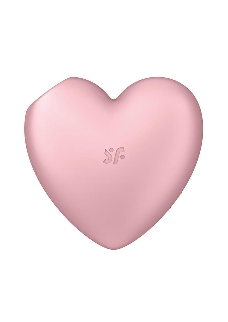 Satisfyer Cutie Heart Rechargeable Silicone Clitoral Stimulator - Light Red