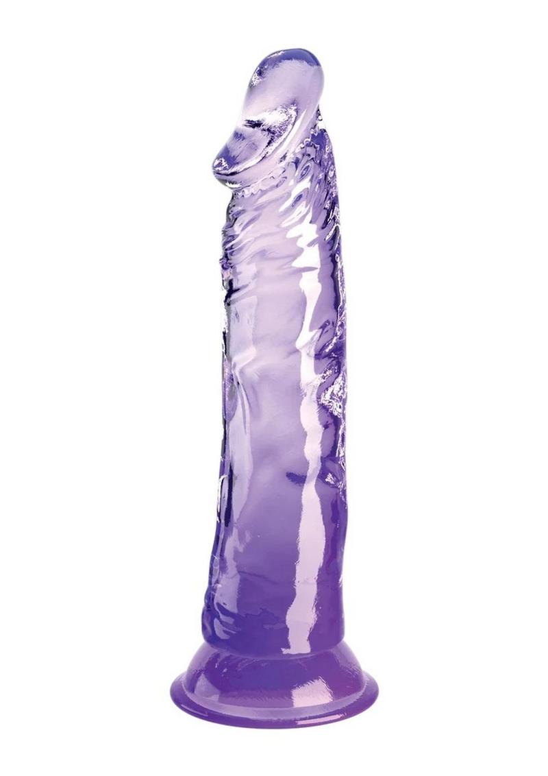 King Cock Clear Dildo 8in - Purple - SecretsBoutiques.com