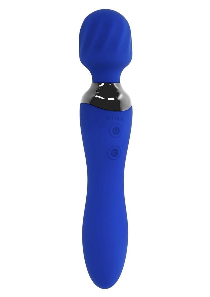 Selopa Blue Belle Silicone Rechargeable Dual End Vibrating Wand - Blue -  SecretsBoutiques.com