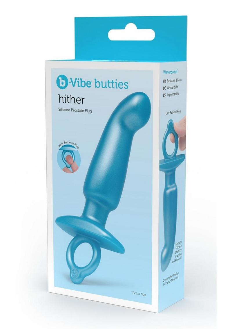 B-Vibe Hither Silicone Plug - Blue