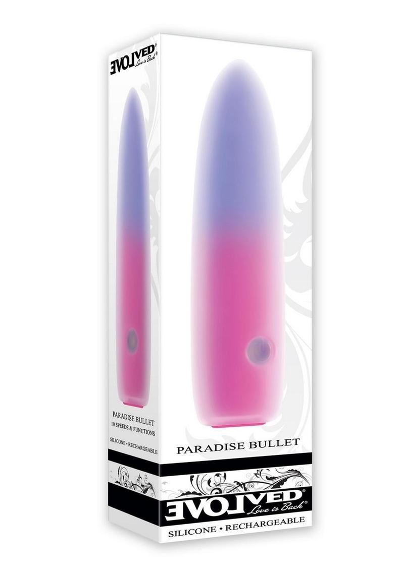 Paradise Rechargeable Silicone Bullet Vibrator - Pink/Purple