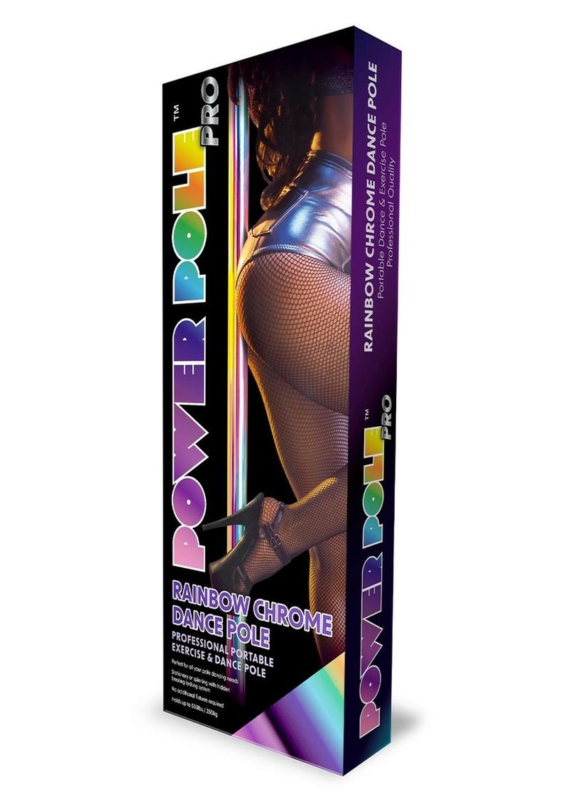 Power Pole Pro Professional Portable Exercise and Dance Spinning Pole Extends Up To 9ft - Rainbow