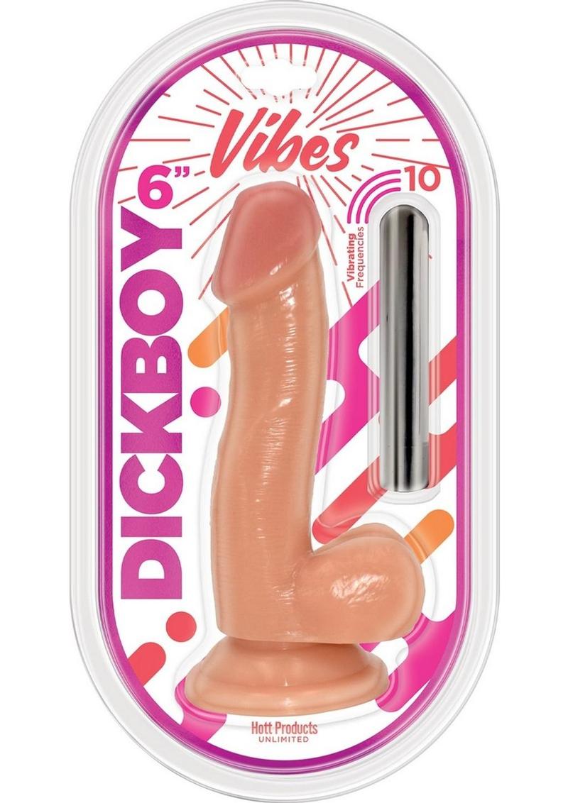 Dickboy Vibes Rechargeable Silicone Multi Speed Dildo 6In - Vanilla