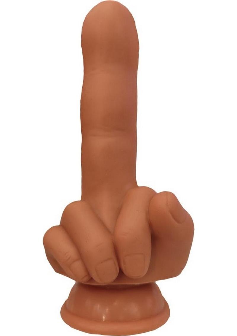 Finger Fest Flip Off Silicone Dildo - Caramel