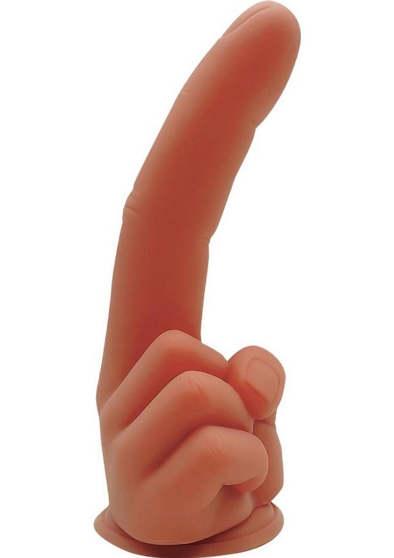 Finger Fest Trigger Silicone Dildo - Caramel