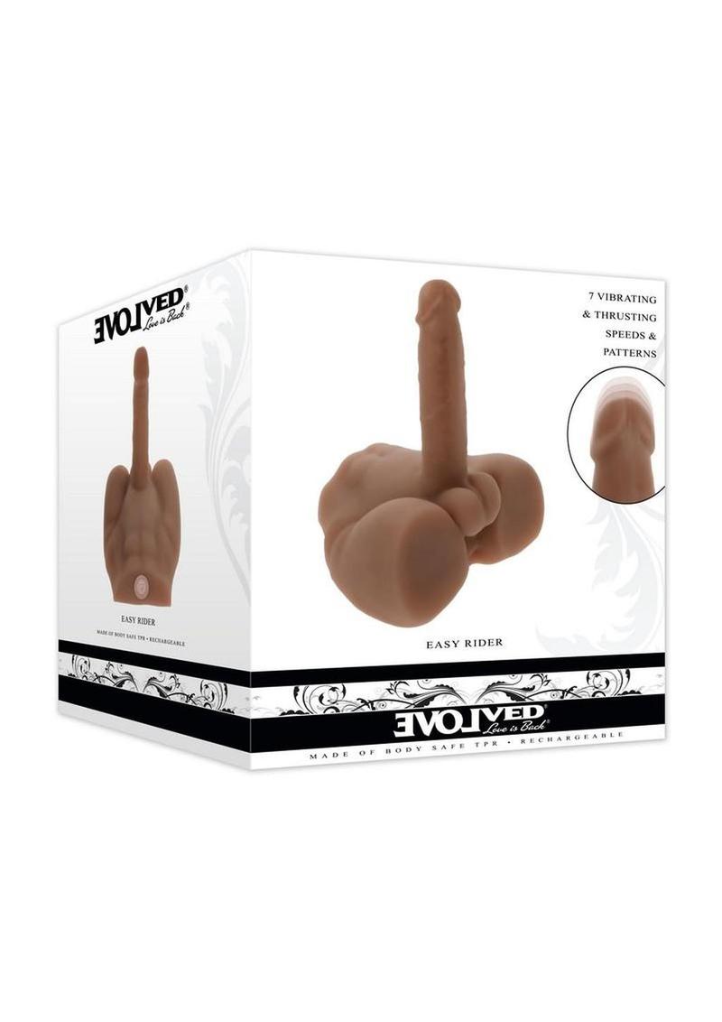 Easy Rider Thrusting Rechargeable Vibrator - Chocolate