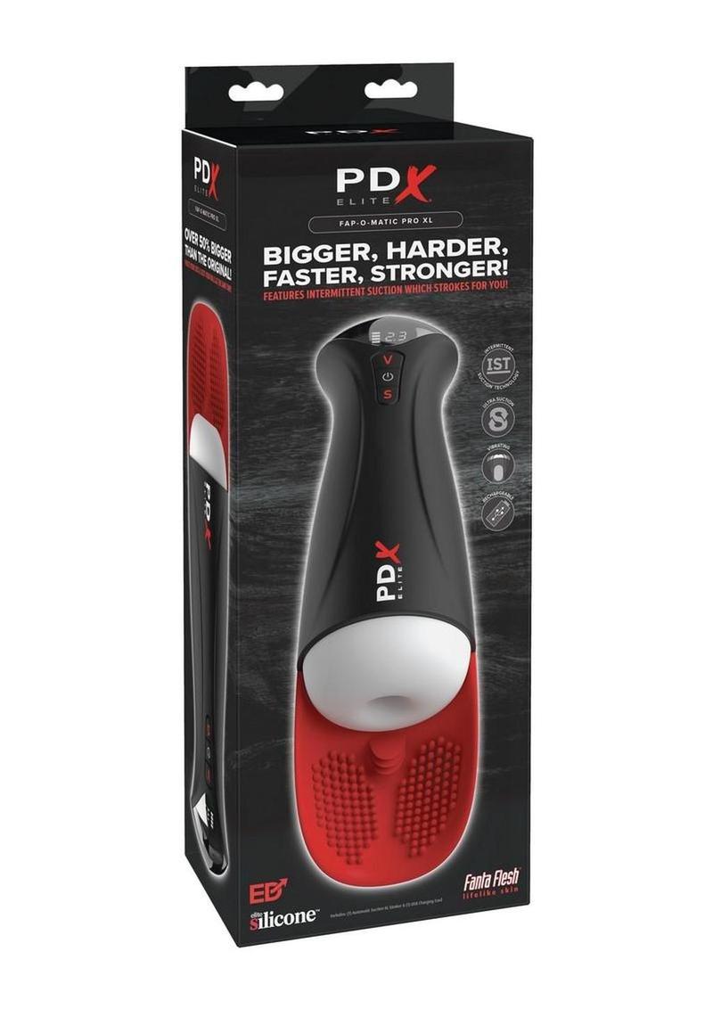 PDX Elite Fap-O-Matic Pro XL Rechargeable Masturbator - Black/Red