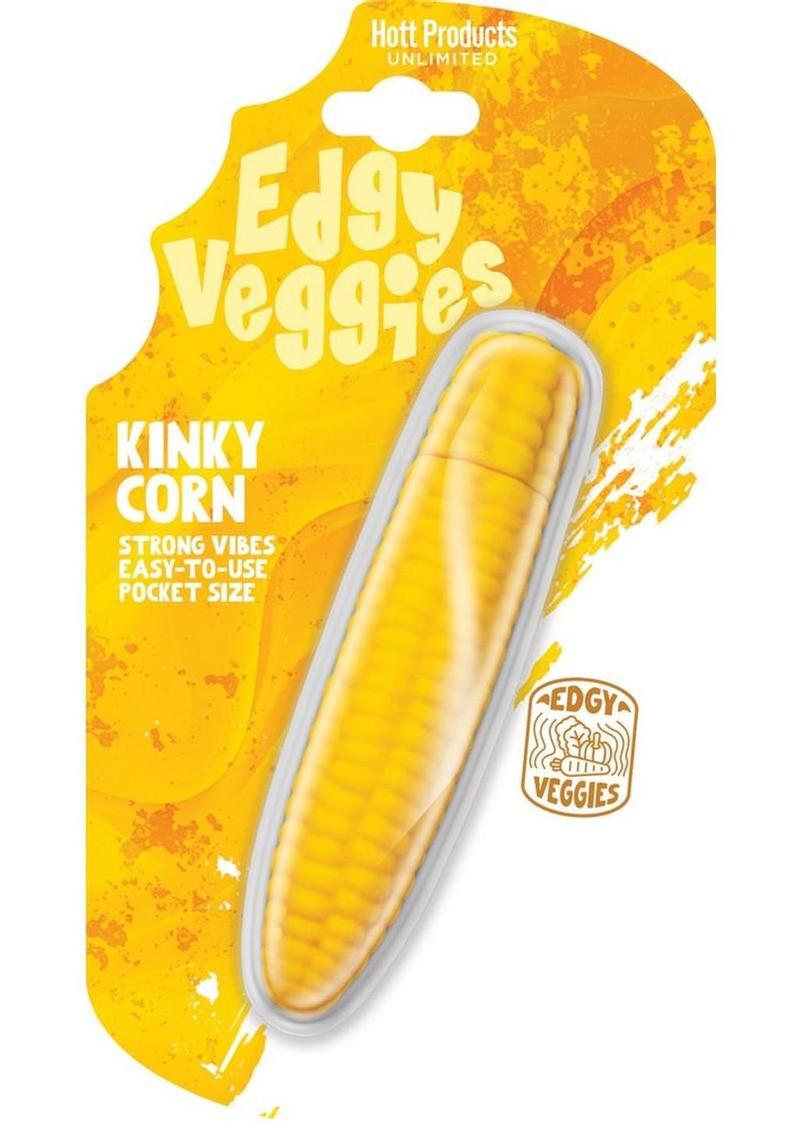 Edgy Veggies Kinky Corn Rechargeable Silicone Vibrator - Yellow