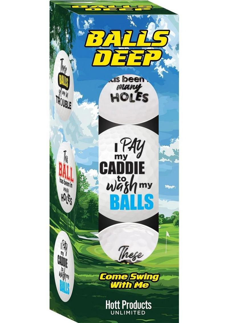 Balls Deep Funny Slogan Golf Balls (3 Pack) - Assorted