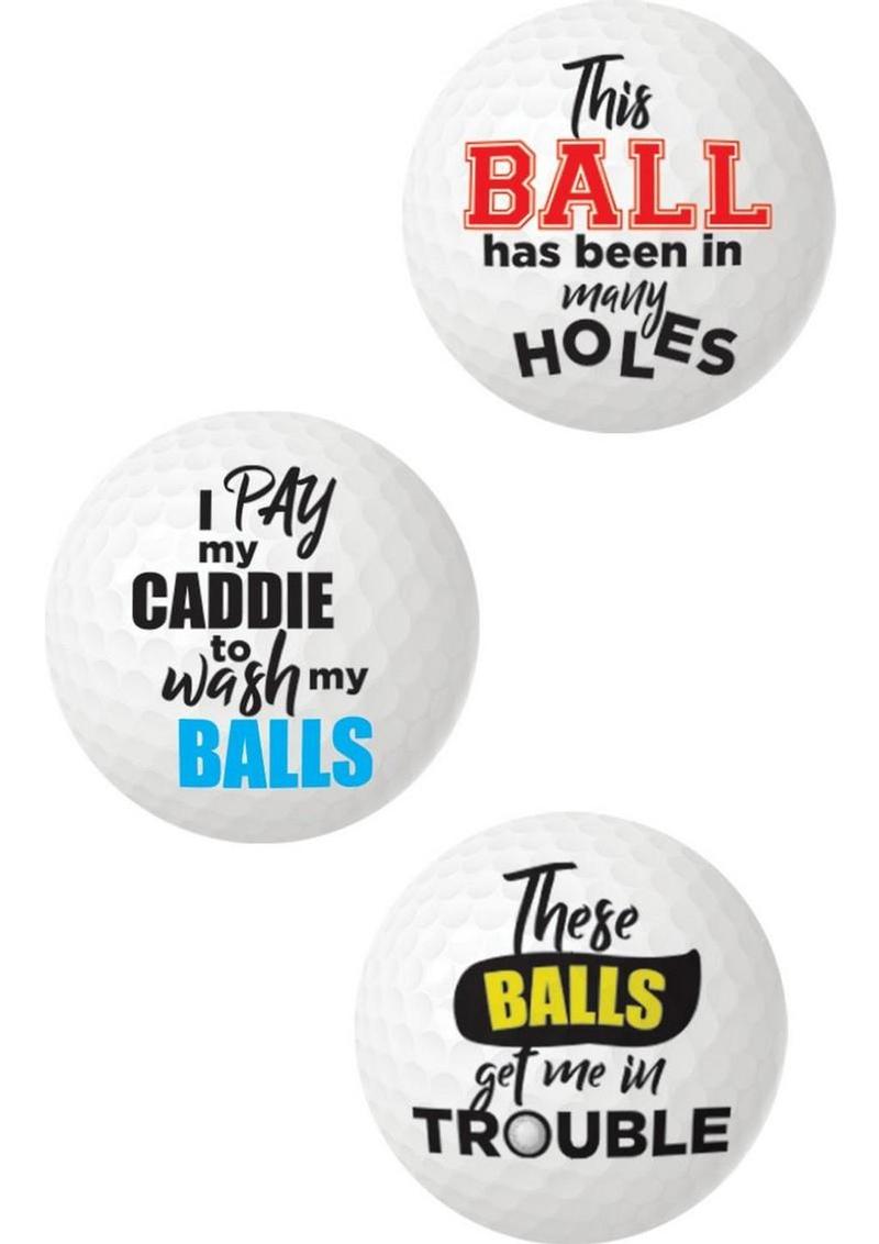 Balls Deep Funny Slogan Golf Balls (3 Pack) - Assorted