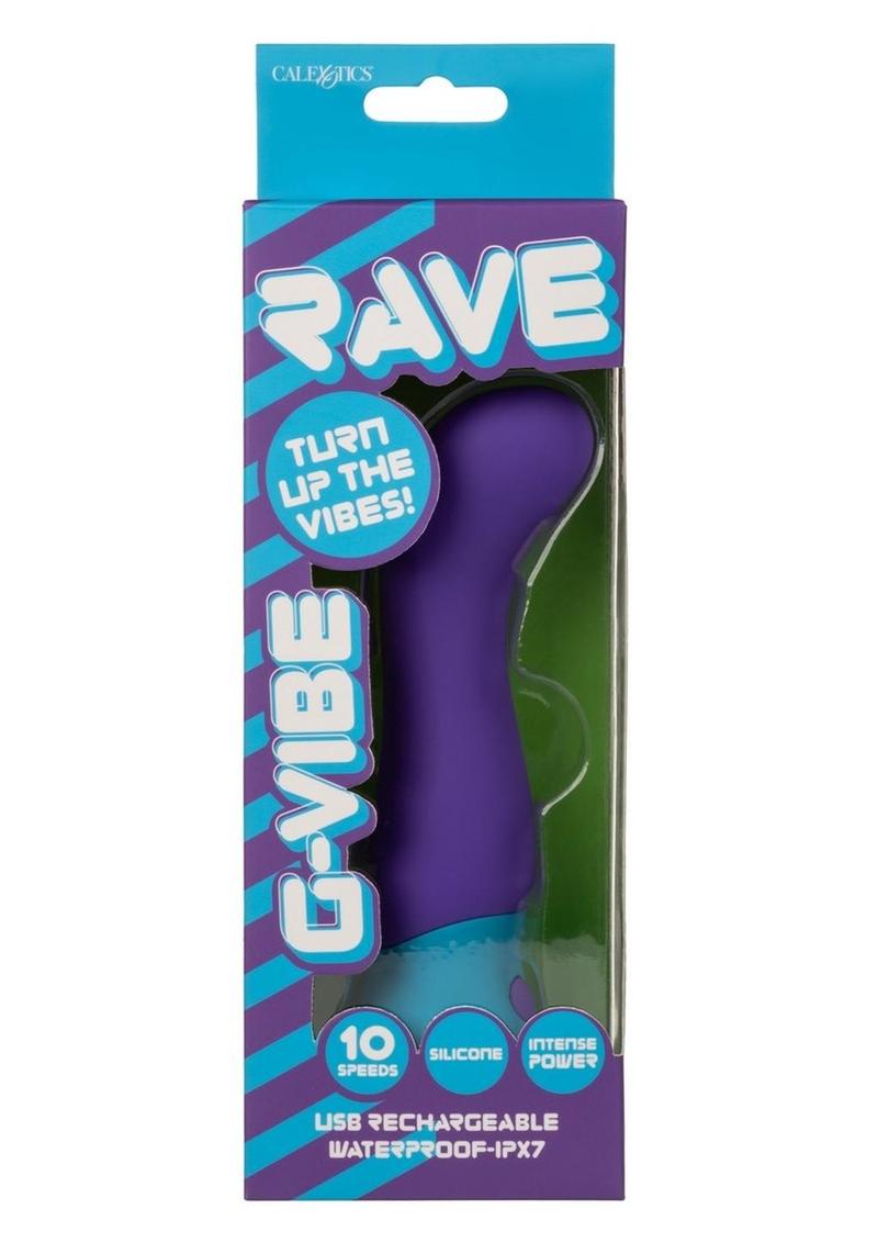 Rave G-Vibe Rechargeable Silicone G-Spot Vibrator - Purple/Blue