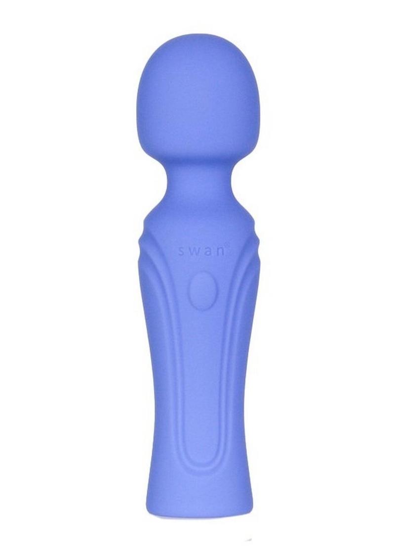 Swan Mini Wand Rechargeable Silicone Vibrator - Purple