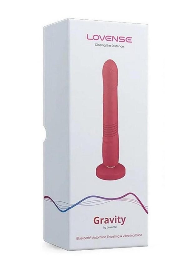 Gravity Remote App Thrusting Rechargeable Silicone Dildo - Red