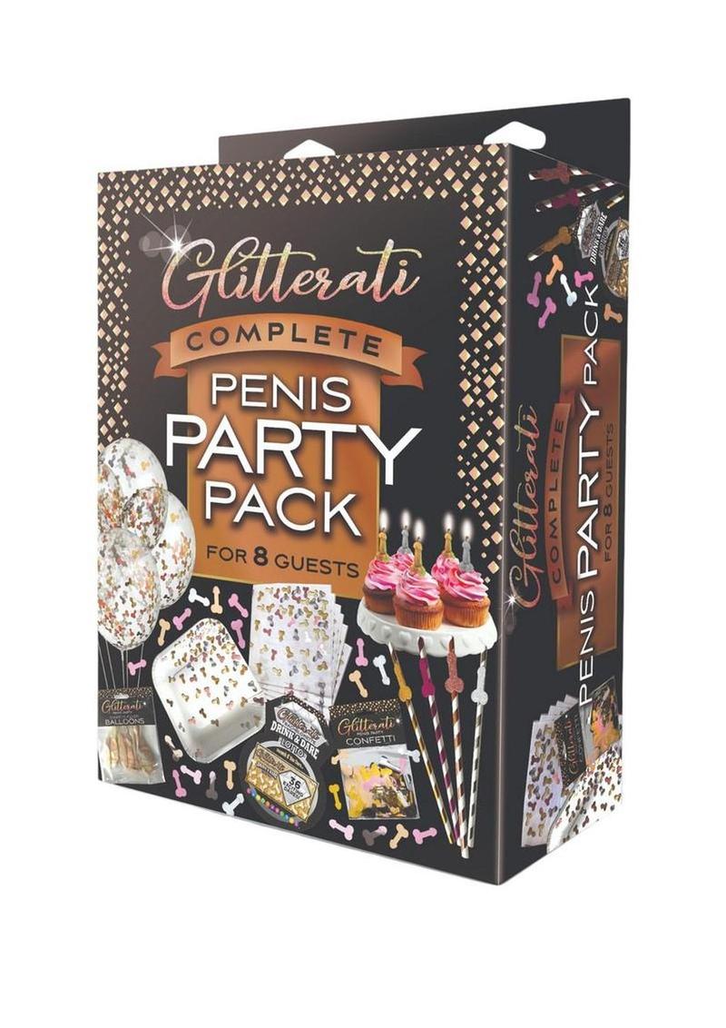 Glitterati Penis Party Pack - Black/Gold