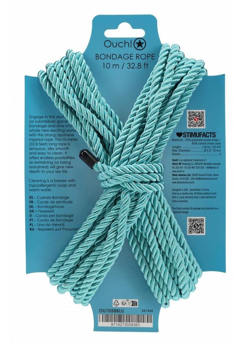 Ouch Bondage Rope 10 Meter Nylon - Blue