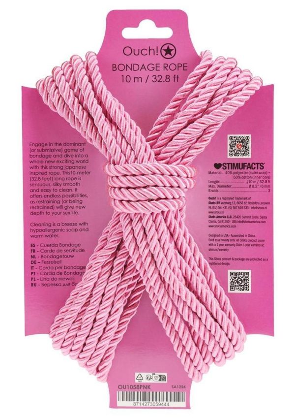 Ouch! Bondage Rope 10 Meter Nylon - Pink