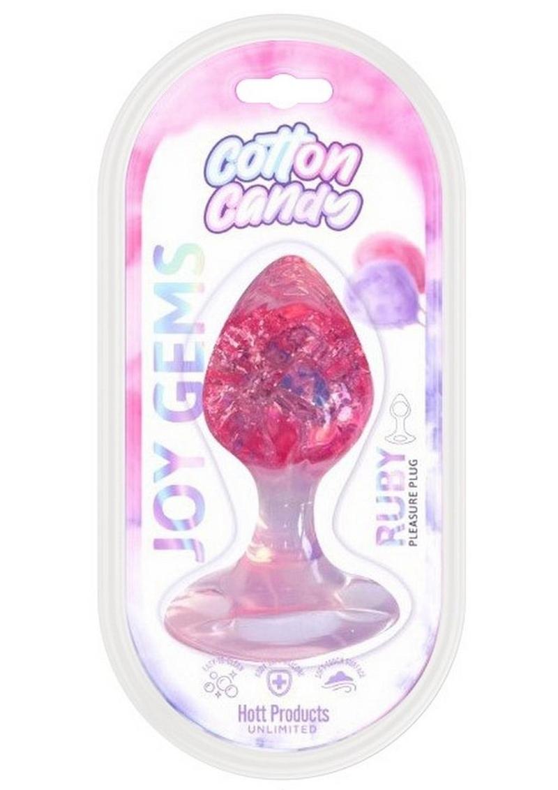 Cotton Candy Joy Gems Silicone Pleasure Plug - Ruby Red