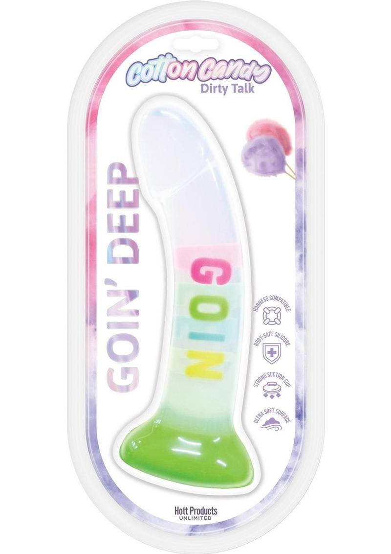 Cotton Candy Dirty Talk Goin Deep Silicone Dildo 7in - Multicolor