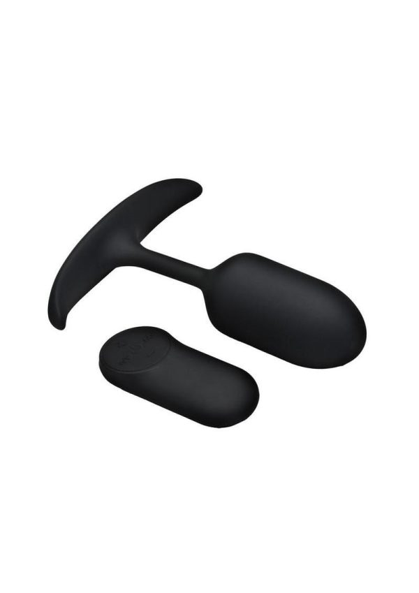Heavy Hitters Vibrating Weighted Silicone Anal Plug - Medium - Black