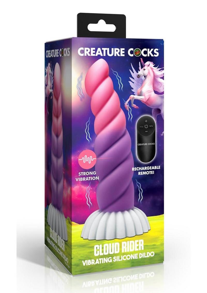 Creature Cocks Cloud Rider Unicorn Rechargeable Silicone Dildo - Multicolor