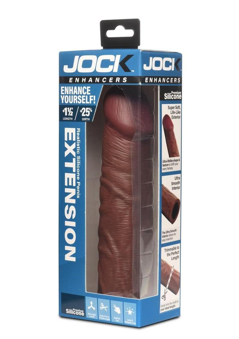 Jock Enhancers Silicone Penis Extension Sleeve 1.5in - Chocolate